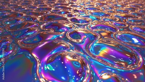 Colorful Prismatic Reflections on Shiny Surface with Rainbow Hues