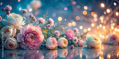 Pastel Floral Night Photography: Tranquil & Inviting Decor Enhancements