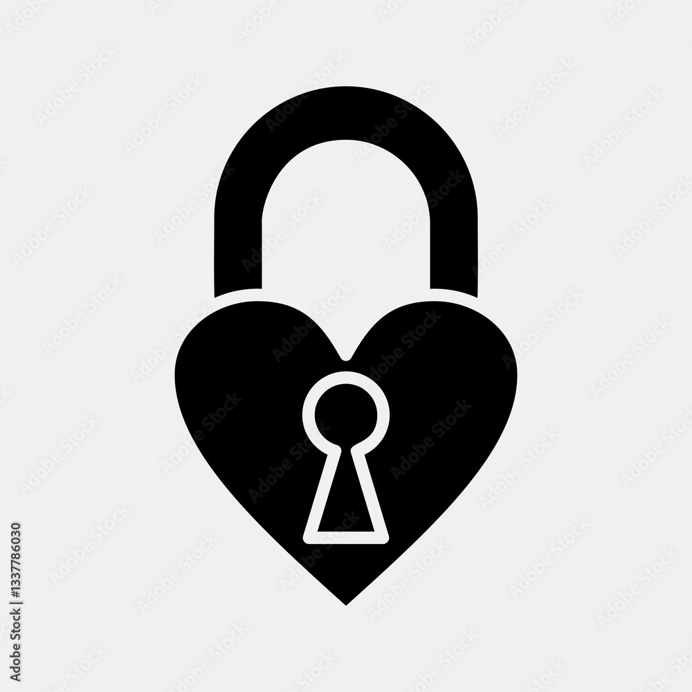Icon heart shaped padlock. Valentine day celebration elements. Icons in glyph style. Good for prints, posters, logo, party decoration, greeting card, etc. Icon heart shaped padlock. Valentine day celebration elements. Icons in glyph style. Good for prints, posters, logo, party decoration, greeting card, etc.