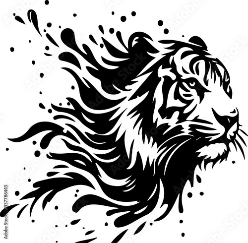 Wallpaper Mural tiger vector on color background Torontodigital.ca