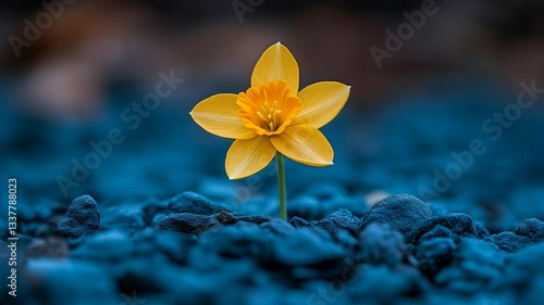 Yellow crocus flower.