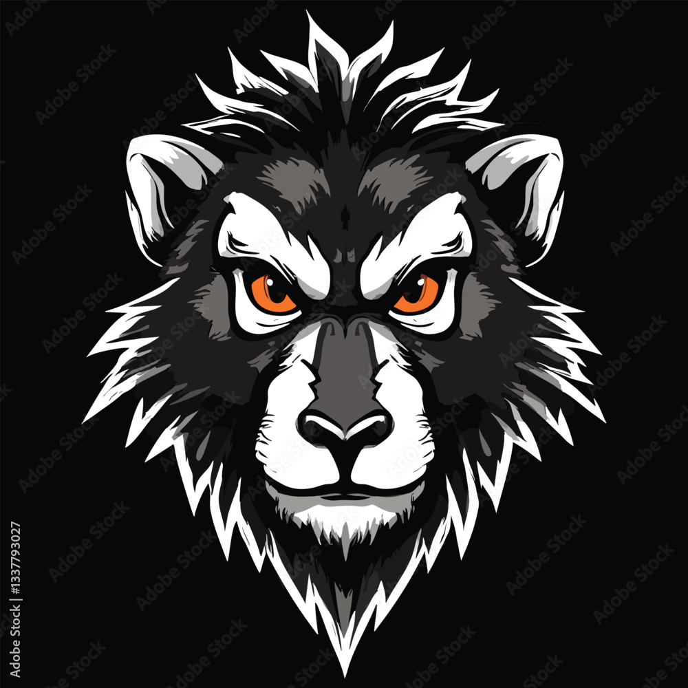 Obraz premium Fierce Lion Face Mascot