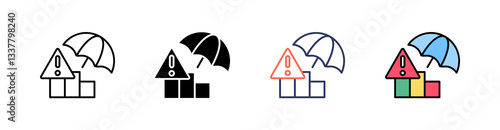 Crisis Multi Style Icon Set Vector 