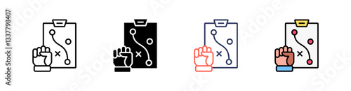 Strategy Multi Style Icon Set Vector 