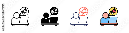 Public Relation Multi Style Icon Set Vector 
