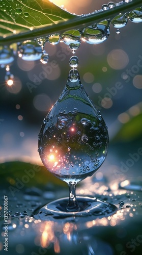 Water drips from the leaf.