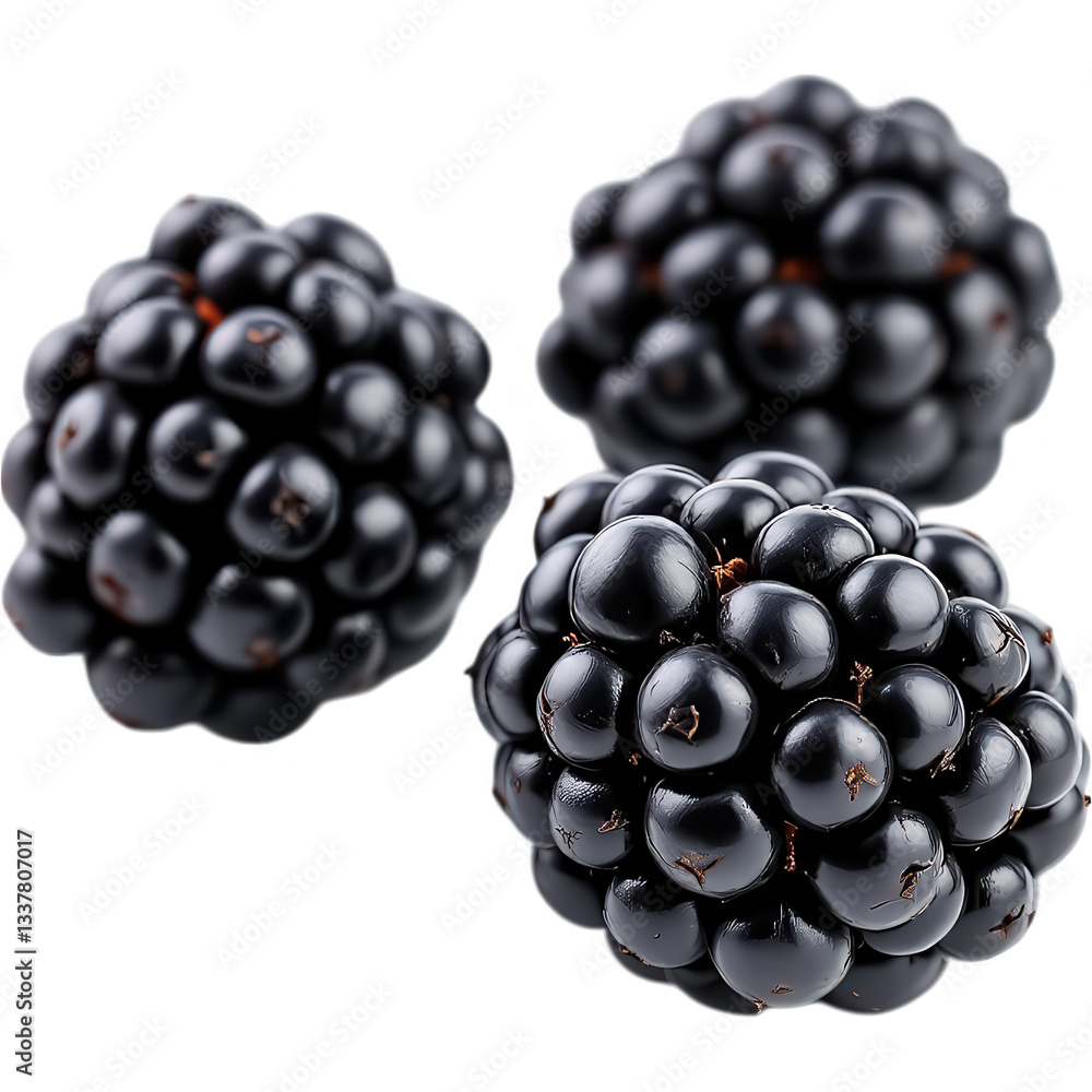 Fresh Blackberries Piled on White Background Fresh Blackberries Piled on White Background