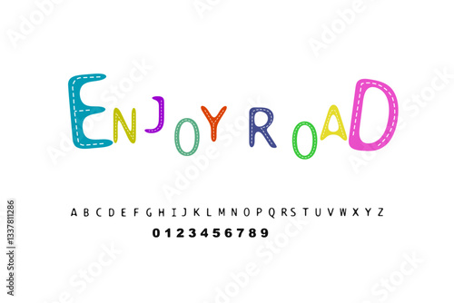 alphabet and number fonts set, Typography  logo creative font.  vector illustration
