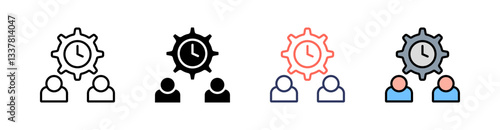 Discipline Multi Style Icon Set Vector 