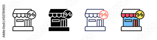 Retail Multi Style Icon Set Vector 