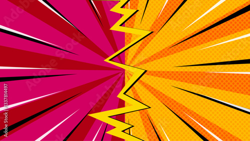 Flat comic style background copy space