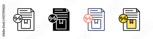 Tax Multi Style Icon Set Vector 