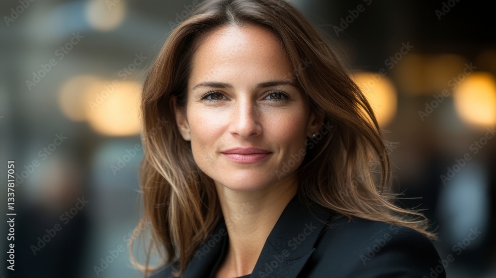 Portrait of a woman with light brown hair and freckles, wearing a dark blazer. Soft, natural light illuminates her face against a blurred city background. Portrait of a woman with light brown hair and freckles, wearing a dark blazer. Soft, natural light illuminates her face against a blurred city background.