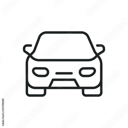 Car thin line icons. Editable stroke and Perfect pixel on transparent background