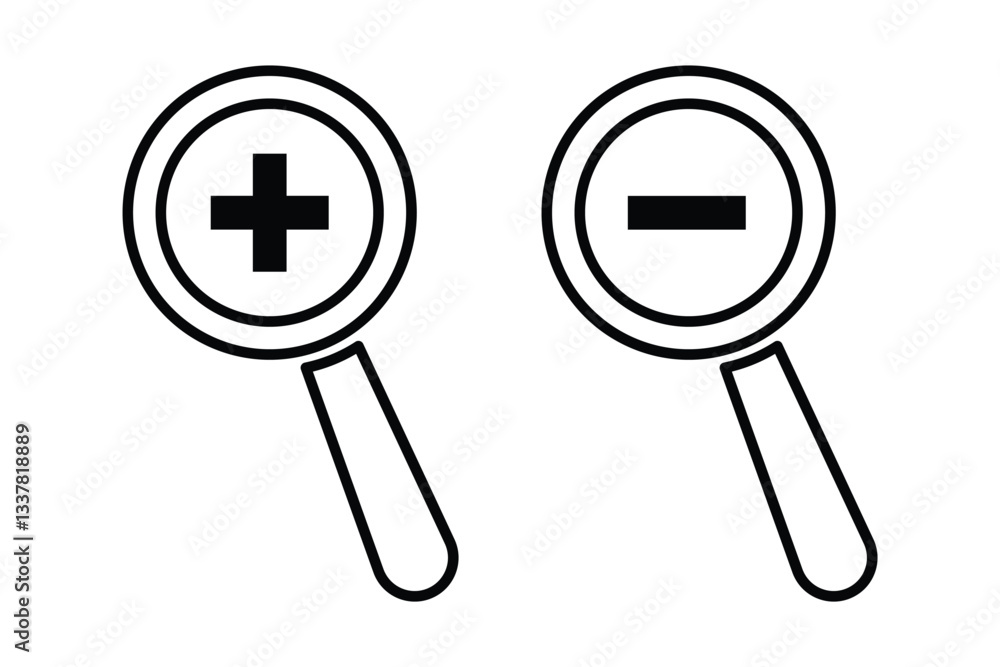 Zoom in zoom out icon symbol sign vector design. Zoom in zoom out vector icon. eps 888. Zoom in zoom out icon symbol sign vector design. Zoom in zoom out vector icon. eps 888.