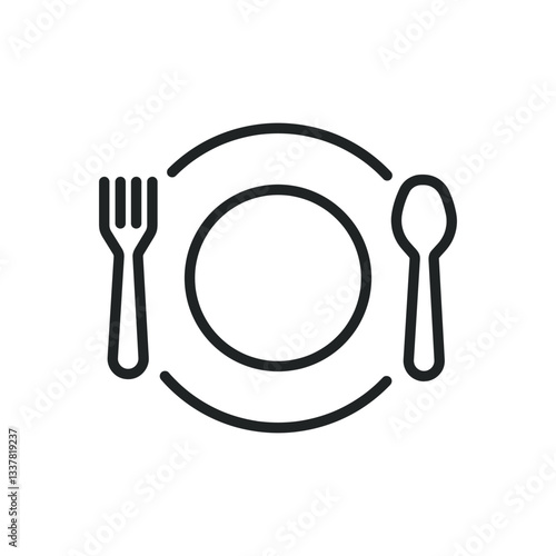 Restaurant thin line icons. Editable stroke and Perfect pixel on transparent background