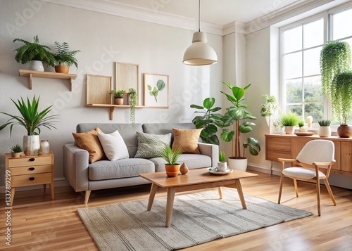 Scandinavian Living Room Interior Design: Cozy Minimalist Space with Natural Light