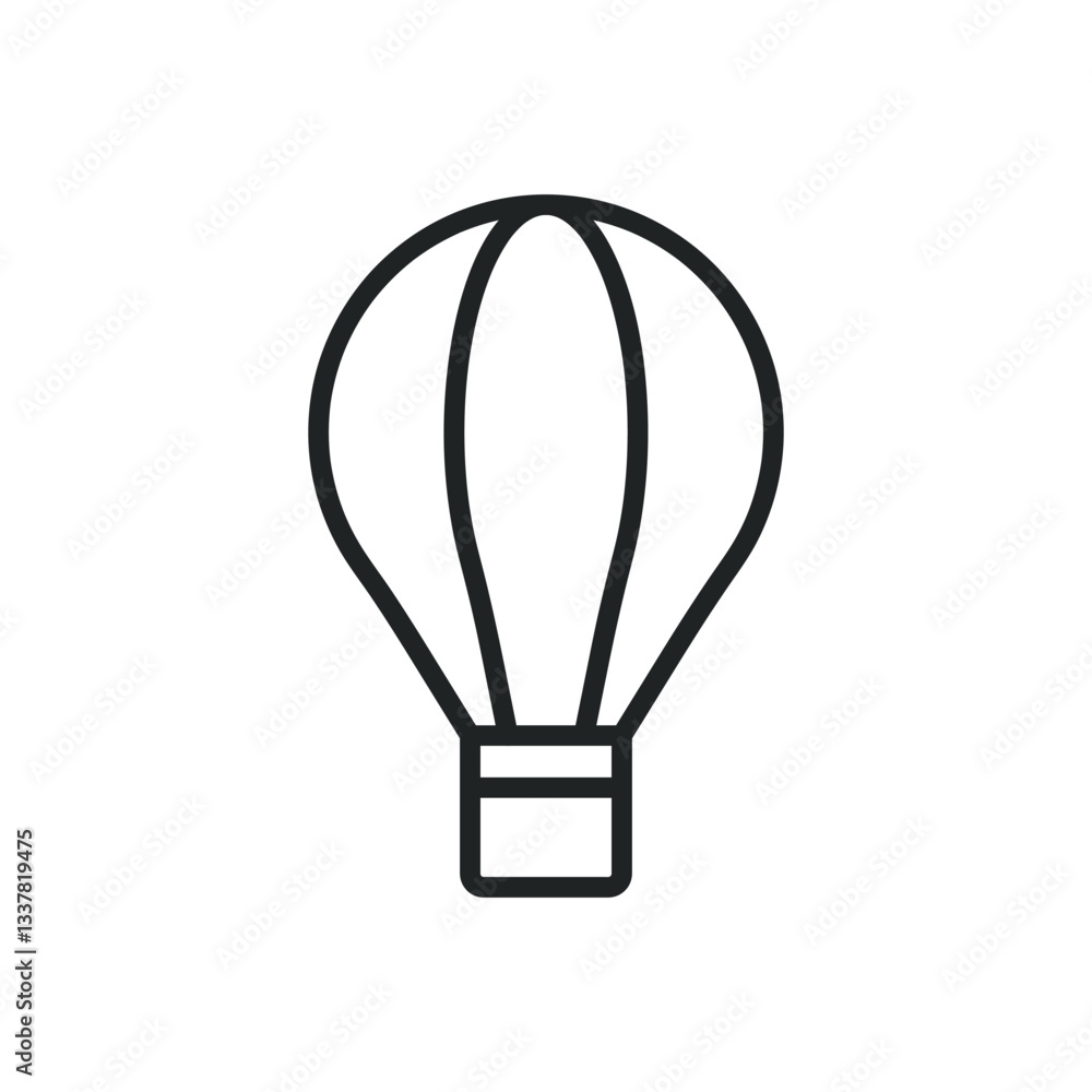 Air balloon thin line icons. Editable stroke and Perfect pixel on transparent background Air balloon thin line icons. Editable stroke and Perfect pixel on transparent background