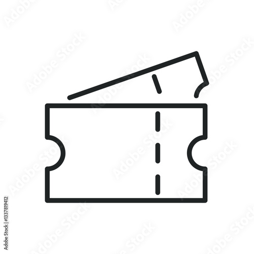 ticket thin line icons. Editable stroke and Perfect pixel on transparent background