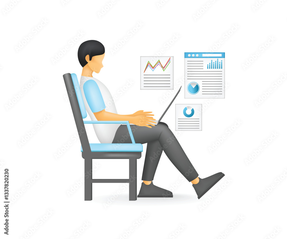 A young man web analytic SEO with laptop A young man web analytic SEO with laptop