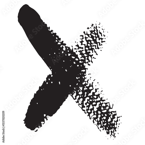 X mark grunge vector cartoon illustration