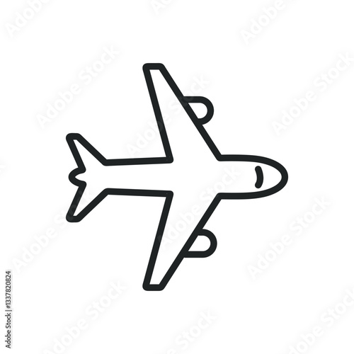 Airplane thin line icons. Editable stroke and Perfect pixel on transparent background