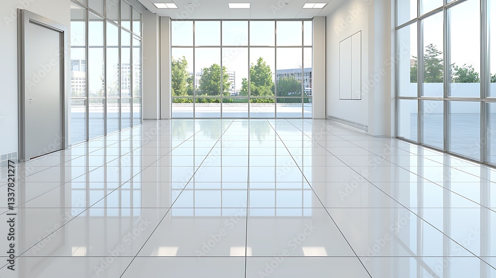 Fototapeta premium Modern abstract background texture of a bright open space with large windows