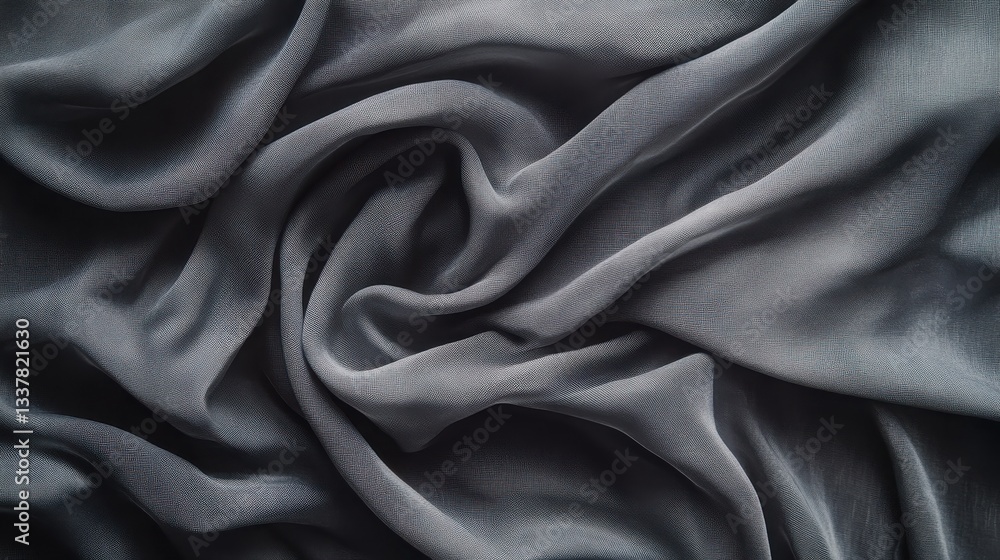 Fototapeta premium Dark Gray Draped Fabric Texture
