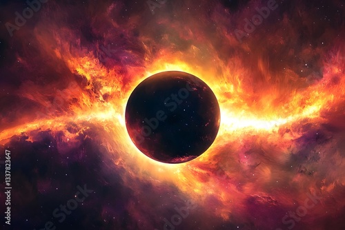 Wallpaper Mural Dramatic solar eclipse with radiant solar corona Torontodigital.ca