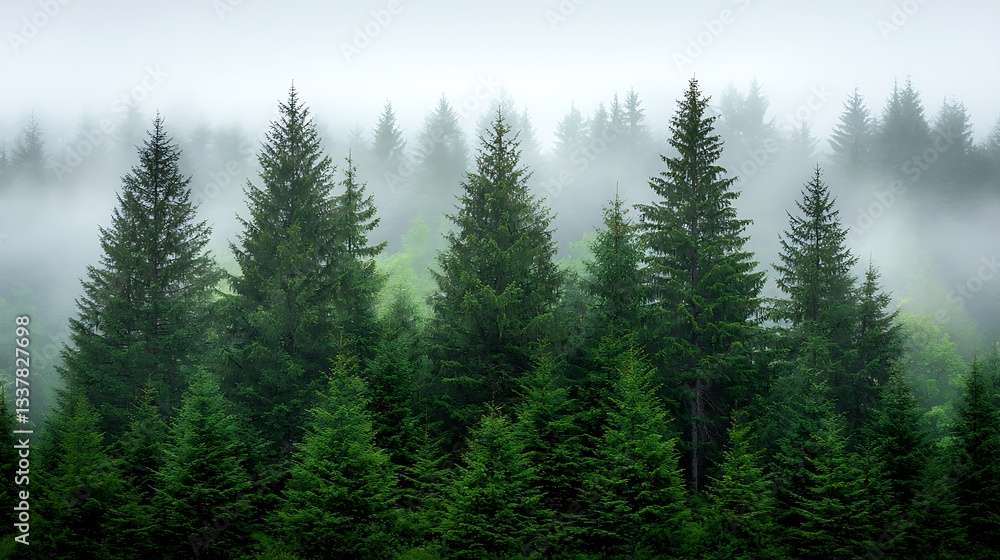 Misty forest adventure abstract background texture in lush nature landscape Misty forest adventure abstract background texture in lush nature landscape