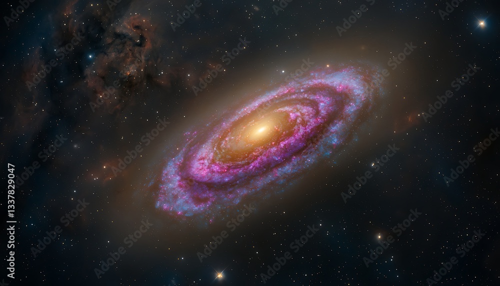 Obraz premium Cosmic Spiral Galaxy in Deep Space. (4)