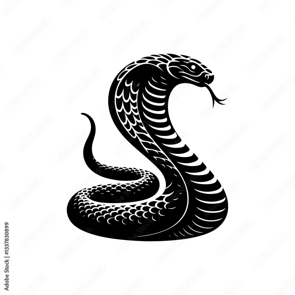 Fototapeta premium Cobra Snake silhouette vector file.