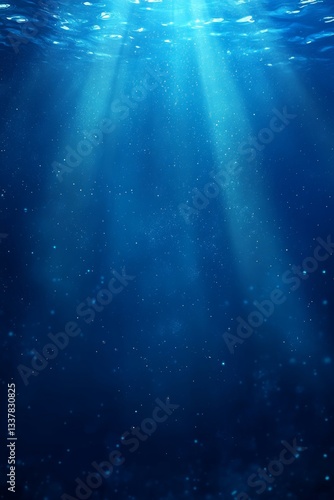 Underwater scene with sunbeams and particles