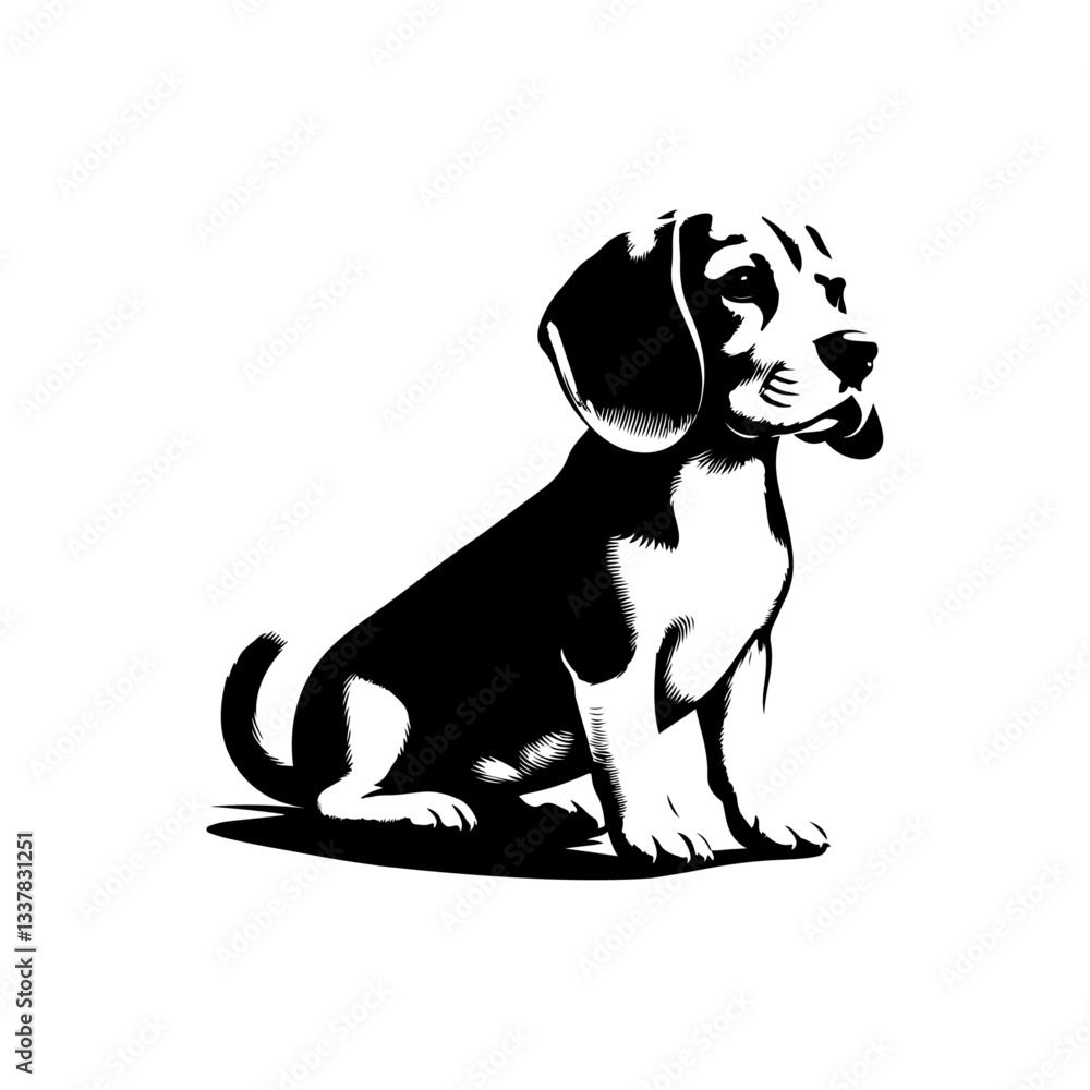 Fototapeta premium Beagle,dog silhouette vector file.
