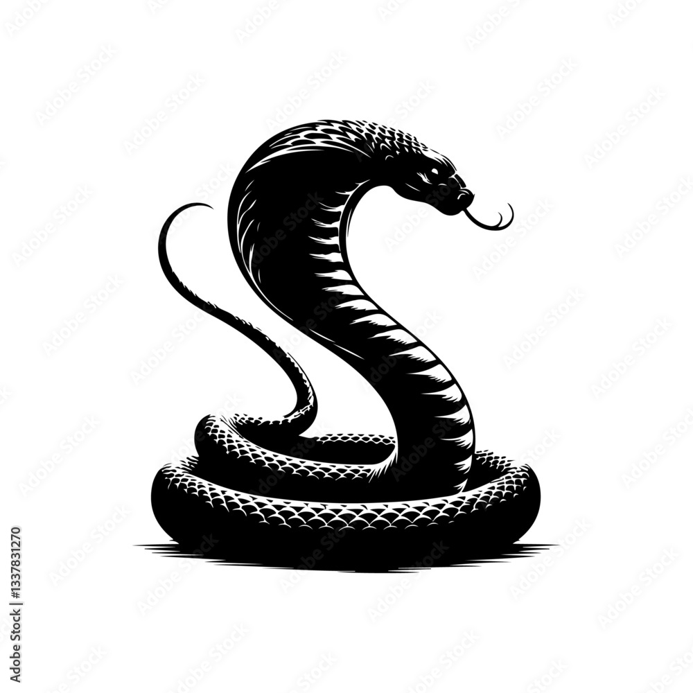 Fototapeta premium Cobra Snake silhouette vector file.