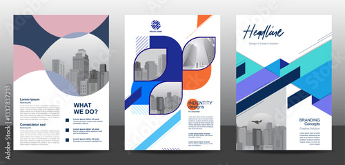 Template vector design set  for Brochure, AnnualReport, Corporate Presentation, Portfolio, Flyer, layout modern, posters collection Eps10