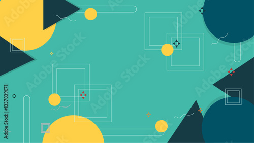 Memphis background with colorful shapes