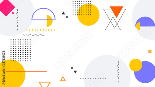 Flat design abstract background with memphis style