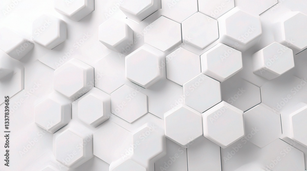 Elegant White Abstract Background with Technological 3D Design Elements Elegant White Abstract Background with Technological 3D Design Elements