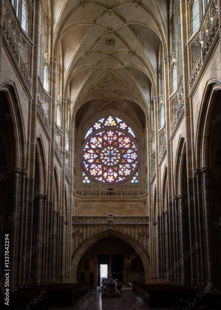 Fototapeta premium interior of the cathedral of st vitus in prague