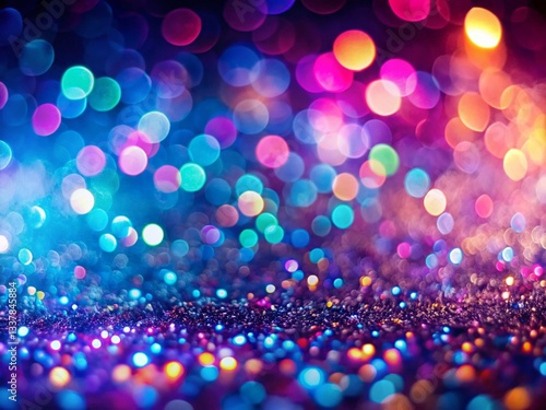 Sparkling Bokeh Background: Abstract Blue Purple Shimmering Dots