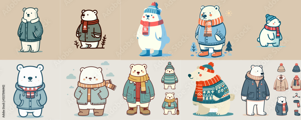 Fototapeta premium polar bear illustration in casual style