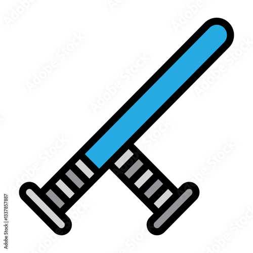 Police Baton Vector Filled Icon Design