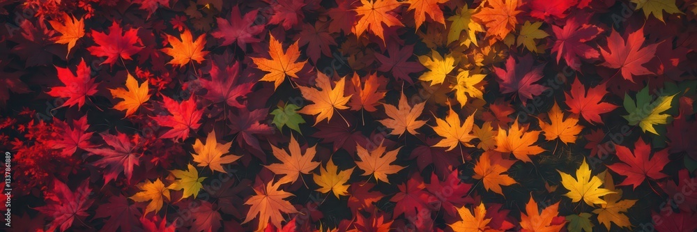 Autumnal Cascade: A Vibrant Tapestry of Maple Leaves in Deep Seasonal Hues Autumnal Cascade: A Vibrant Tapestry of Maple Leaves in Deep Seasonal Hues