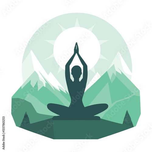 Peaceful Yoga Practice in a Scenic Mountain Landscape