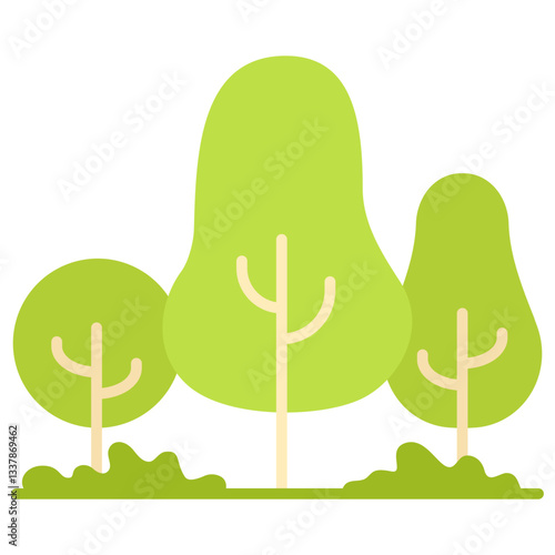 Park or tree planting area vector illustration