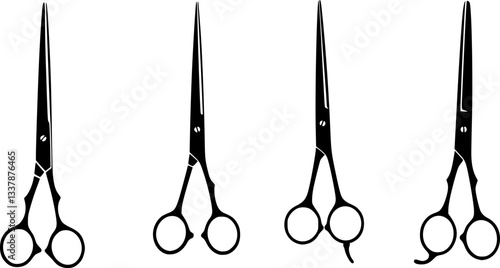 Scissors isolated on white background, Scissors icon design, Silhouette scissors icon
