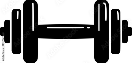 Dumbbell isolated on white background, Cartoon dumbbells silhouette icon
