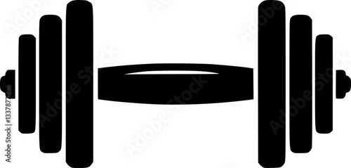 Dumbbell isolated on white background, Cartoon dumbbells silhouette icon
