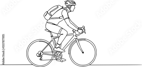 Person riding a bicycle, Bicycle delivery logistics courier, Delivery boy, Man riding bicycle line art vector
